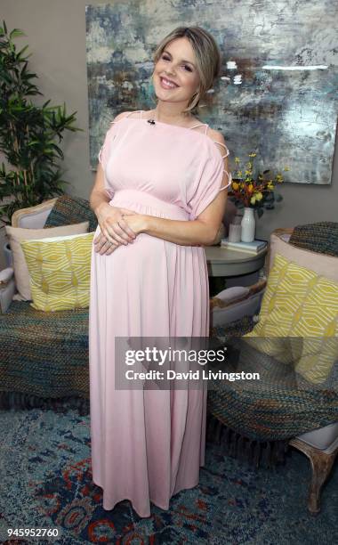 Personality Ali Fedotowsky poses at Hallmark's "Home & Family" at Universal Studios Hollywood on April 13, 2018 in Universal City, California.