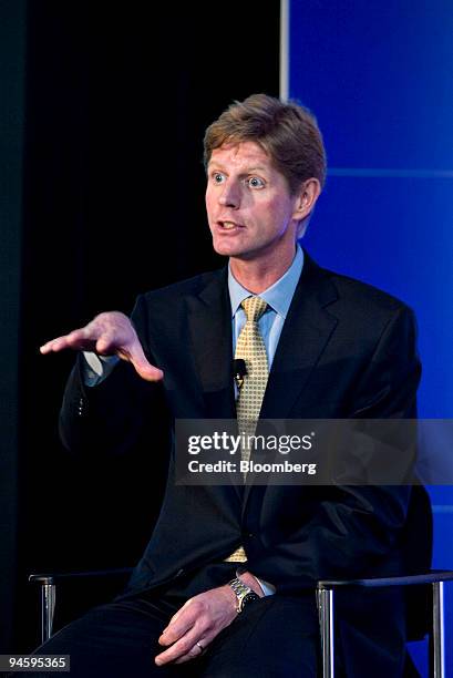 Joseph M. Hogan, president and chief executive officer of General Electric Co.'s health-care unit, speaks during the GE-sponsored "Health...