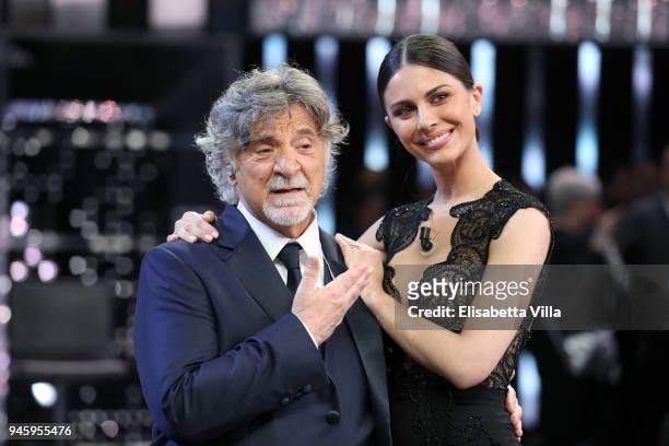 Pinuccio Pirazzoli and Ludovica Caramis attend 'La Corrida' tv show on April 13, 2018 in Rome, Italy.