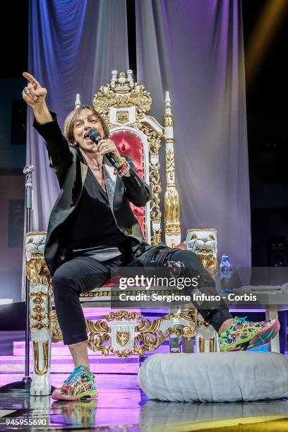 Gianna Nannini performs on stage at Mediolanum Forum of Assago on April 13, 2018 in Milan, Italy.