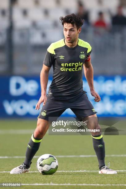 Bram van Vlerken of PSV U23 during the Dutch Jupiler League match between Almere City v PSV U23 at the Yanmar Stadium on April 13, 2018 in Alemere...