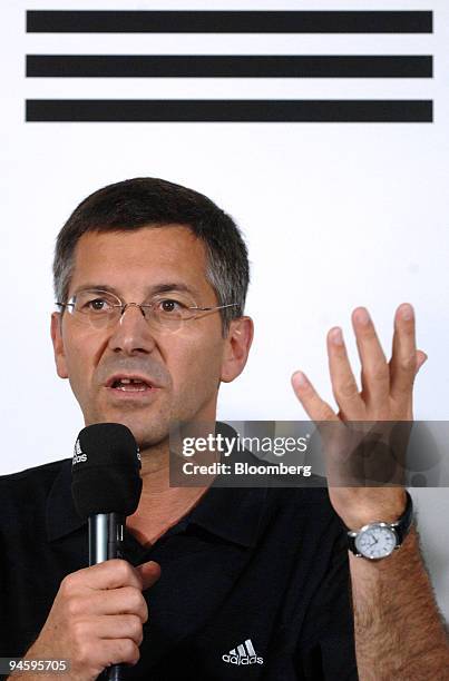 Adidas AG Chief Executive Herbert Hainer speaks in Berlin, Germany, Wednesday, June 28, 2006. Adidas AG, the world's No. 2 sporting-goods maker, said...