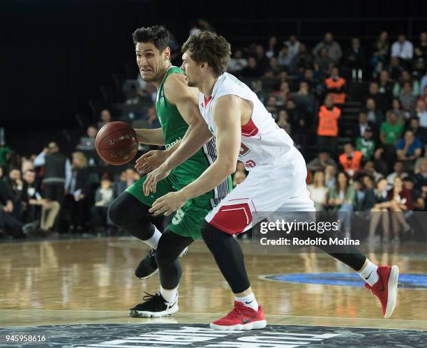 Muhammed Baygul, #5 of Darussafaka Istanbul in action during the 7DAYS EuroCup Basketball Finals game two between Darussafaka Istanbul v Lokomotiv...