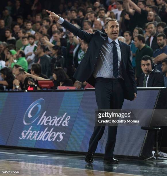 David Blatt, Head Coach of Darussafaka Istanbul in action during the 7DAYS EuroCup Basketball Finals game two between Darussafaka Istanbul v...