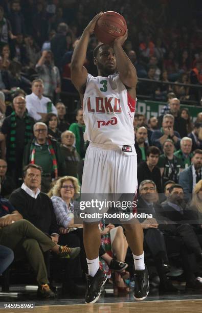 Joe Ragland, #3 of Lokomotiv Kuban Krasnodar in action during the 7DAYS EuroCup Basketball Finals game two between Darussafaka Istanbul v Lokomotiv...