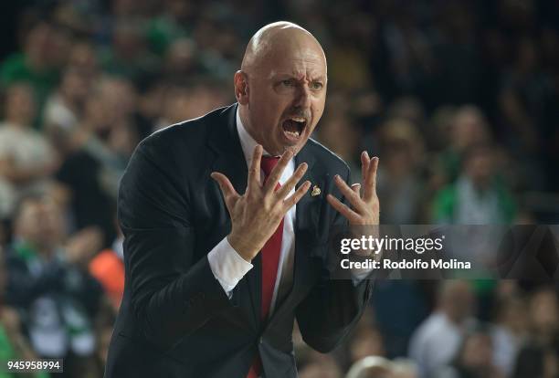 Sasa Obradovic, Head Coach of Lokomotiv Kuban Krasnodar in action during the 7DAYS EuroCup Basketball Finals game two between Darussafaka Istanbul v...