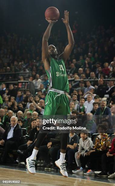 Jajuan Johnson, #25 of Darussafaka Istanbul in action during the 7DAYS EuroCup Basketball Finals game two between Darussafaka Istanbul v Lokomotiv...