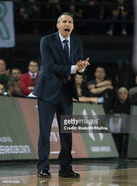 David Blatt, Head Coach of Darussafaka Istanbul in action during the 7DAYS EuroCup Basketball Finals game two between Darussafaka Istanbul v...