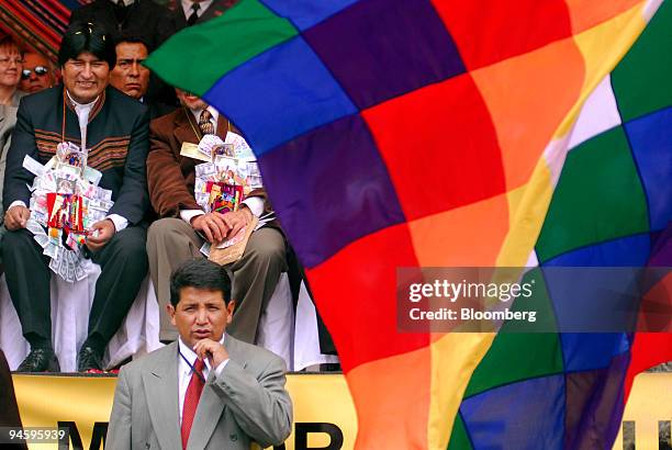 Bolivian President Evo Morales attends the Alasita festival in La Paz, Bolivia, on Wednesday, January 24, 2007. The festival of Alasitas lasts three...