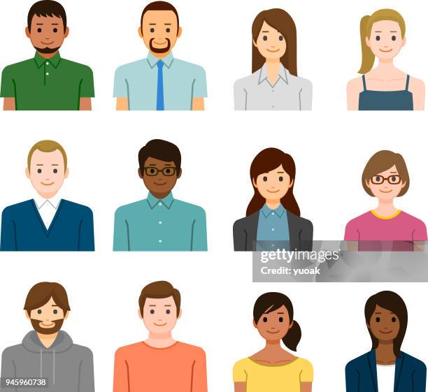 ilustrações de stock, clip art, desenhos animados e ícones de people avatars - personas de negocios