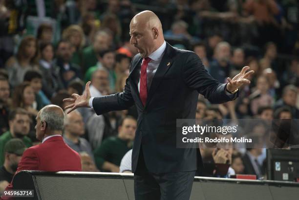 Sasa Obradovic, Head Coach of Lokomotiv Kuban Krasnodar in action during the 7DAYS EuroCup Basketball Finals game two between Darussafaka Istanbul v...