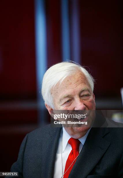 John Whitehead, Goldman Sachs Foundation chairman, speaks during an interview in New York, on Monday, May 14, 2007.