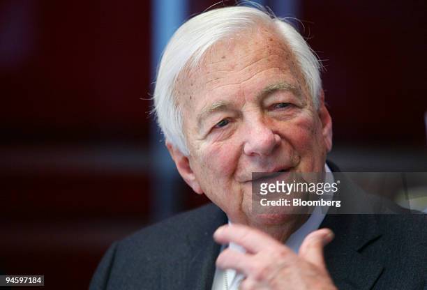 John Whitehead, Goldman Sachs Foundation chairman, speaks during an interview in New York, on Monday, May 14, 2007.