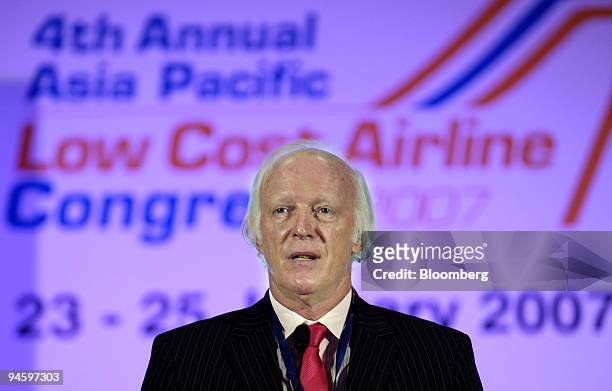 Peter Harbison, managing director of the Centre for Asia-Pacific Aviation, speaks at the opening of the 4th Annual Asia Pacific Low Cost Airline...