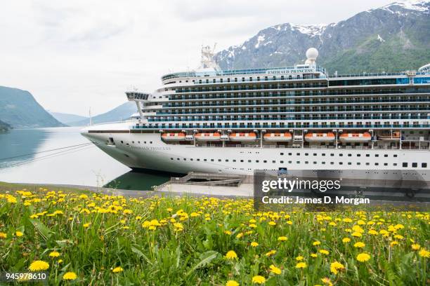 Princess Cruise ship, Emerald Princess on June 03, 2016 in Bergen, Norway. The magnificent ship with all its stunning features has been cruising the...
