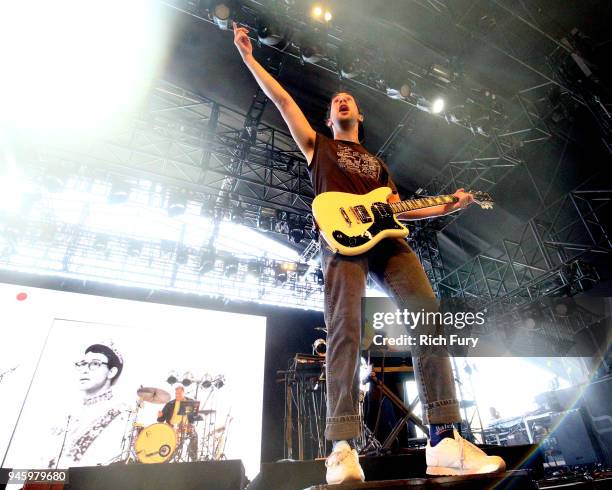 Jack Antonoff of Bleachers performs onstage during the 2018 Coachella Valley Music And Arts Festival at the Empire Polo Field on April 13, 2018 in...