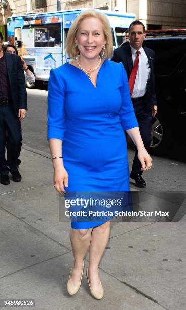 United States Senator Kirsten Gillibrand is seen on April 13, 2018 in New York City.