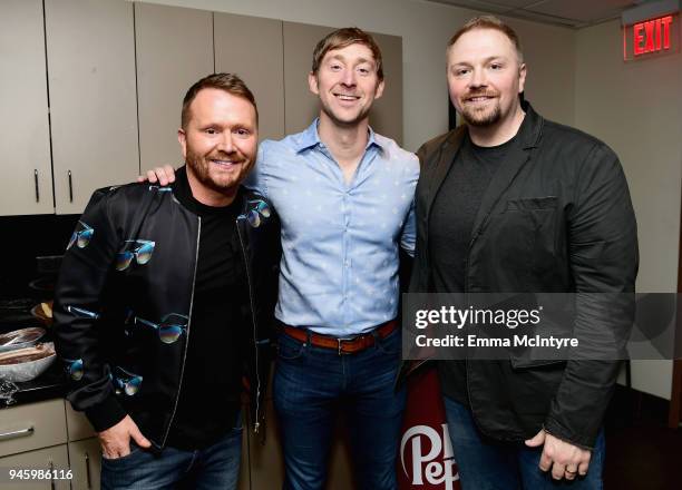 Shane McAnally, Ashley Gorley, and Josh Osborne attend ACM Stories, Songs & Stars: A Songwriter's Event Benefiting ACM Lifting Lives at The Joint...