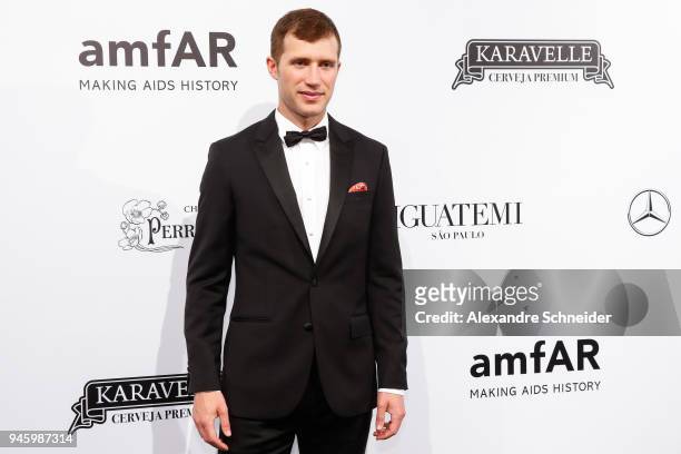 Gabriel Butu attends during the 2018 amfAR Gala Sao Paulo at the home of Dinho Diniz on April 13, 2018 in Sao Paulo, Brazil.