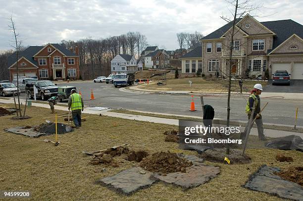 Residential construction continues in the Beauregard Overlook development in Leesburg, Loudoun county, Virginia, Tuesday, March 13, 2007 in...