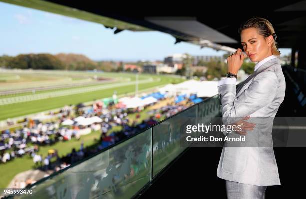 Jesinta Franklin attends The Championships Day 2 at Royal Randwick Racecourse on April 14, 2018 in Sydney, Australia.