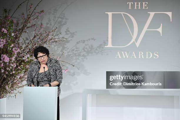 Justice Sonia Sotomayor attends The 2018 DVF Awards at United Nations on April 13, 2018 in New York City.