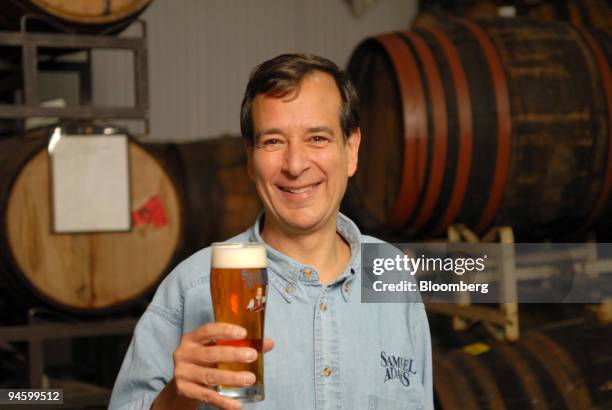 Boston Beer Company, Inc. Founder and chairman Jim Koch samples a Samuel Adams beer at the company's Boston, Massachusetts brewery Friday June 23,...