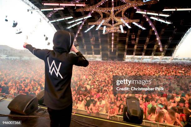 Alan Walker performs onstage during the 2018 Coachella Valley Music And Arts Festival at the Empire Polo Field on April 13, 2018 in Indio, California.