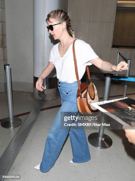 January Jones is seen on April 13, 2018 in Los Angeles, CA.