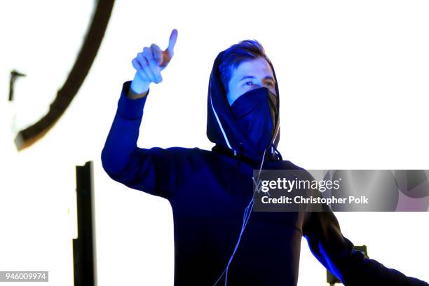 Alan Walker performs onstage during the 2018 Coachella Valley Music And Arts Festival at the Empire Polo Field on April 13, 2018 in Indio, California.