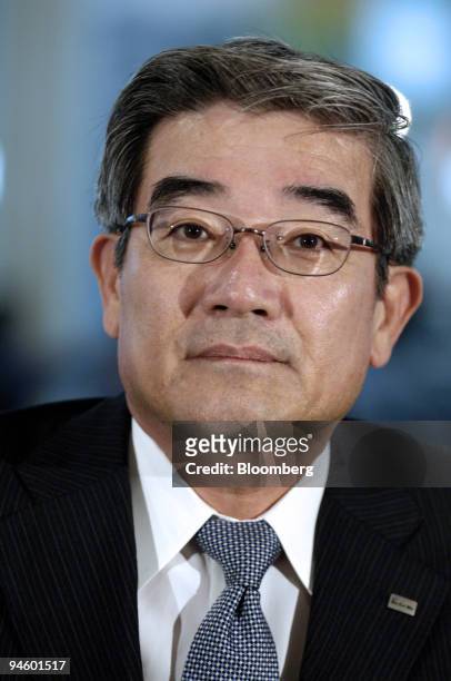 DoCoMo Inc. Senior Executive Vice President Masayuki Hirata speaks during an interview with Bloomberg at the CommunicAsia 2006 event in Singapore on...