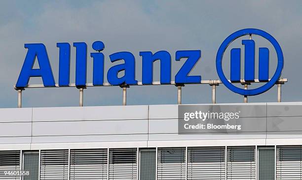 The Allianz logo seen at their headquarters in Unterfoehring near Munich, Germany, Thursday, June 22, 2006. Allianz AG, Europe's largest insurer,...
