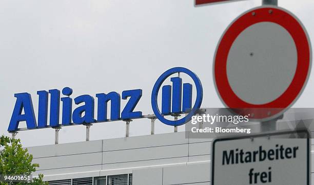 Signage seen at the Allianz AG headquarters in Unterfoehring near Munich, Germany, Thursday, June 22, 2006. Allianz AG, Europe's largest insurer,...