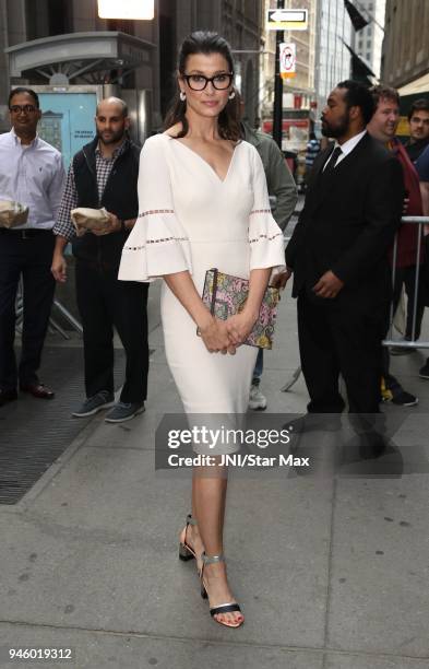 Actress Bridget Moynahan is seen on April 13, 2018 in New York City.