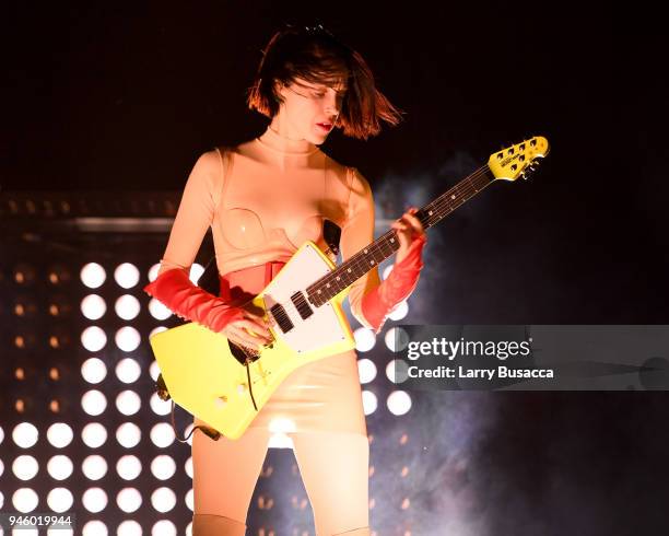 Recording Artist Annie Clark of St. Vincent performs onstage the 2018 Coachella Valley Music And Arts Festival at the Empire Polo Field on April 13,...