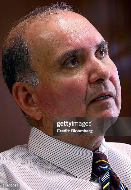 Parvez Ghias, chief executive officer of Indus Motor Company Ltd., speaks during an interview in his office in Karachi, Pakistan, on Thursday, May...