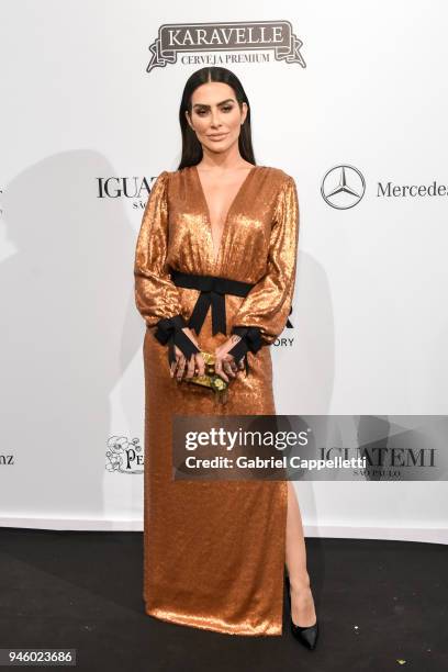 Cleo Pires attends the 2018 amfAR gala Sao Paulo at the home of Dinho Diniz on April 13, 2018 in Sao Paulo, Brazil.
