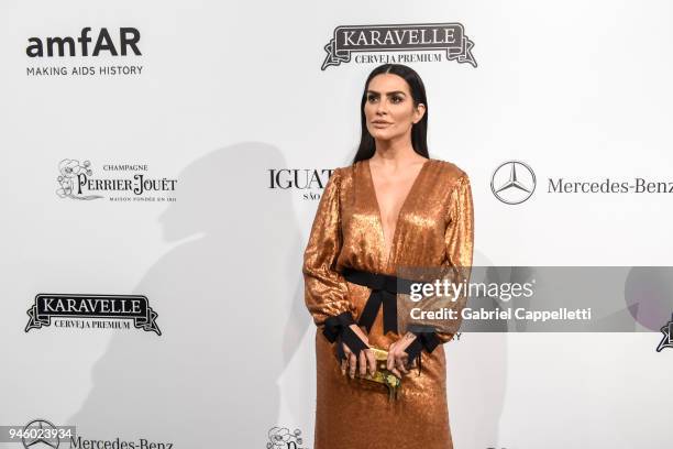 Cleo Pires attends the 2018 amfAR gala Sao Paulo at the home of Dinho Diniz on April 13, 2018 in Sao Paulo, Brazil.