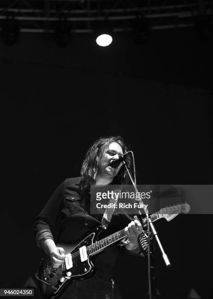 Adam Granduciel of the band The War on Drugs during the 2018 Coachella Valley Music And Arts Festival at the Empire Polo Field on April 13, 2018 in...