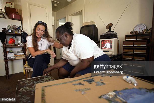 Tuberculosis patient Virginia Watson is visited by Barbara Connor, R.N. At her home in Fort Lauderdale, Florida, Thursday, June 28, 2007. Connor is...