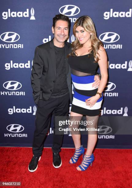Todd Krim and Claudia Kosters attend the 29th Annual GLAAD Media Awards at The Beverly Hilton Hotel on April 12, 2018 in Beverly Hills, California.