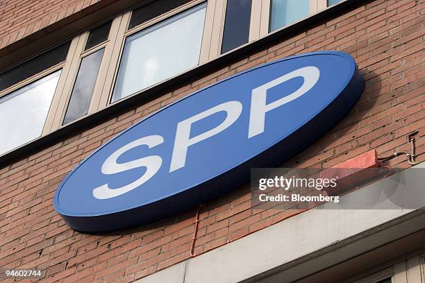 The SPP logo hangs outside the company's headquarters in Stockholm, Sweden, on Monday, Sept. 3, 2007. Storebrand ASA, Norway's largest publicly...