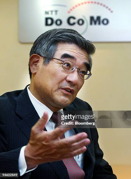 Masayuki Hirata, senior executive vice president and chief financial officer of NTT DoCoMo Inc., speaks during an interview, in Tokyo, Japan, on...