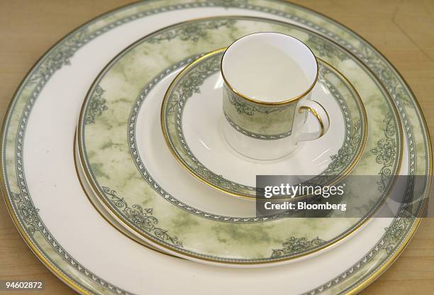 Royal Doulton ''Isabella'' tea setting is seen at Chinacraft in London, England, Monday, June 12, 2006. Waterford Wedgwood Plc, an Irish maker of...