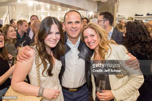 Rachel Leykind, Marcus Lemonis, and Melissa Posh attend Marcus Lemonis hosts grand opening of his new Chicago boutique MARCUS Gold Coast on April 12,...