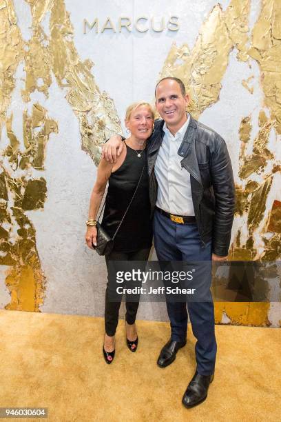 Bobbi Lemonis and Marcus Lemonis attend Marcus Lemonis hosts grand opening of his new Chicago boutique MARCUS Gold Coast on April 12, 2018 in...