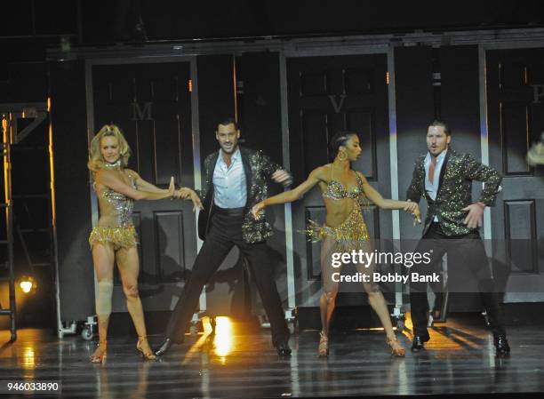 Valentin "Val" Chmerkovskiy, Maksim "Maks" Chemerkovskiy and Peta Murgatroyd perform at the Maks, Val, & Peta Live On Tour: "Confidential" at Mayo...