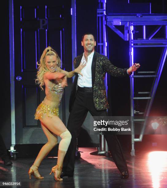 Maksim "Maks" Chmerkovskiy and his wife Peta Murgatroyd perform at the Maks, Val, & Peta Live On Tour: "Confidential" at Mayo Performing Arts Center...
