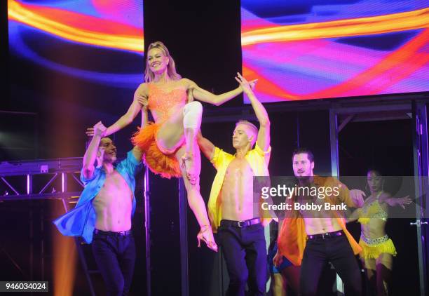 Peta Murgatroyd performs at the Maks, Val, & Peta Live On Tour: "Confidential" at Mayo Performing Arts Center on April 13, 2018 in Morristown, New...