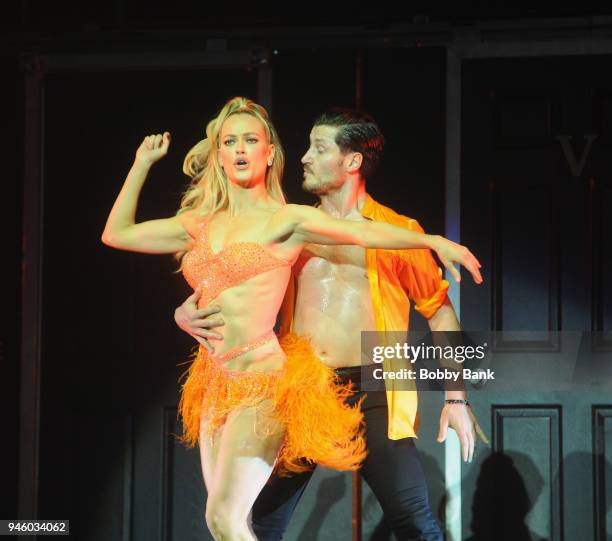 Valentin "Val" Chmerkovskiy and Peta Murgatroyd perform at the Maks, Val, & Peta Live On Tour: "Confidential" at Mayo Performing Arts Center on April...